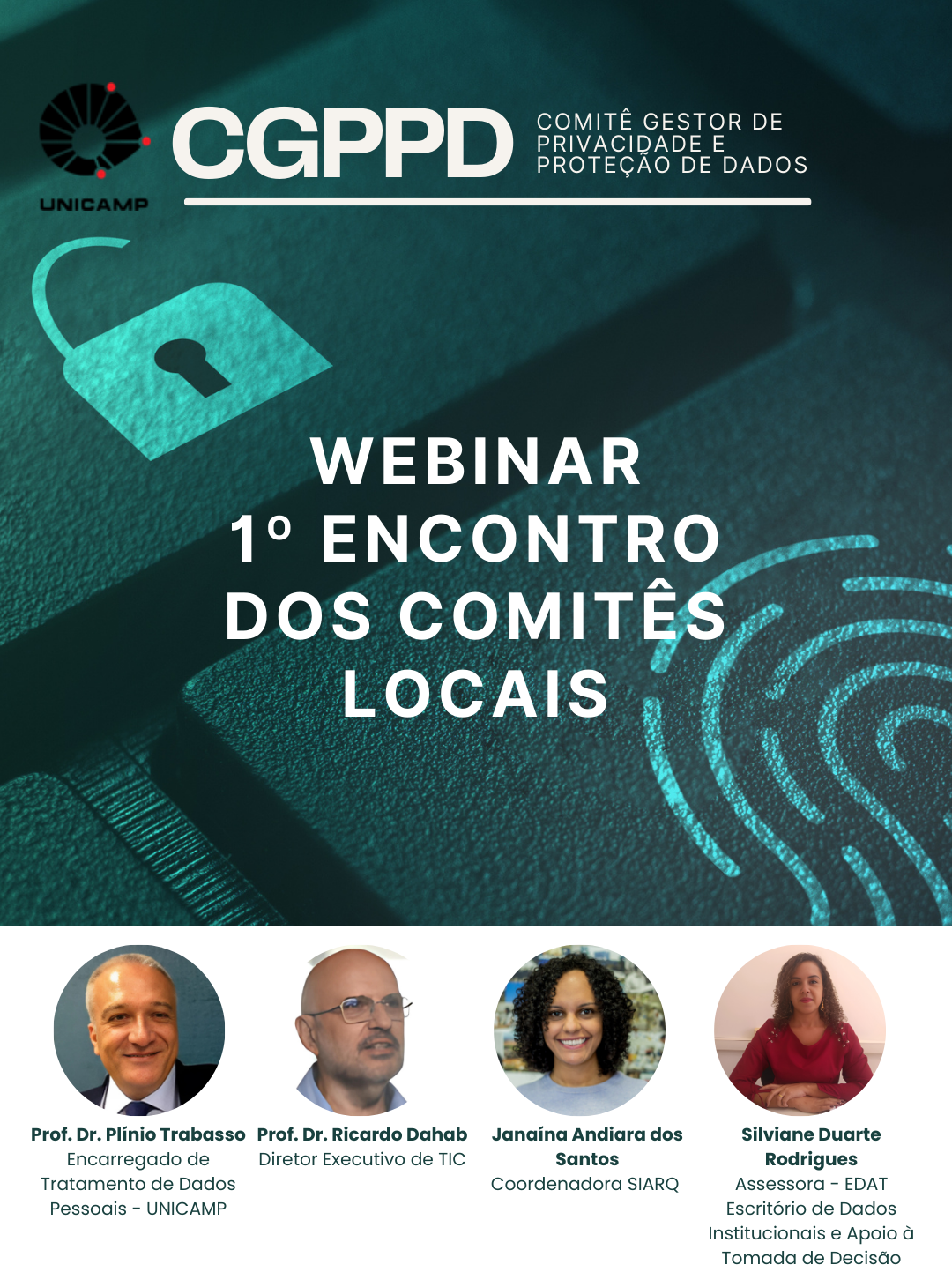 Imagem de divulgação do 1º Webinar: Encontro dos Comitês Locais